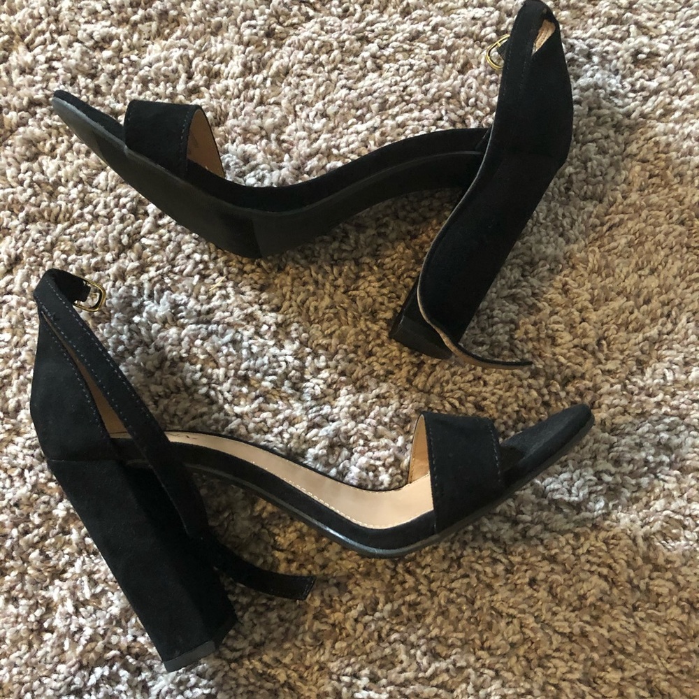 Black Suede High Heel Sandal